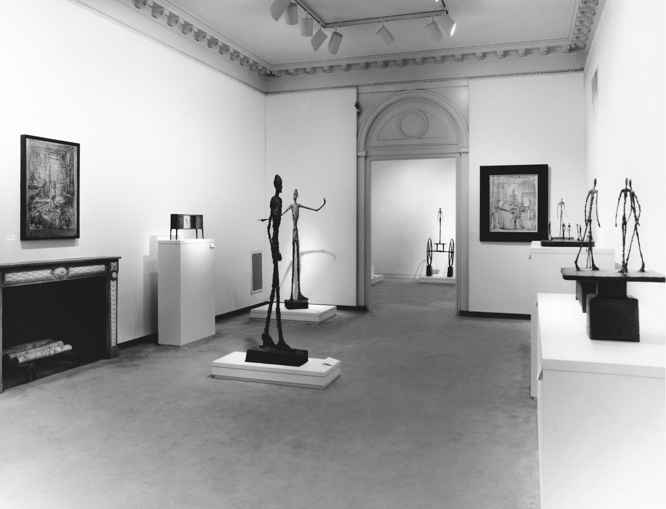Instllation view of Alberto Giacometti exhibition, fall 1994. Art © Alberto Giacometti Estate / Licensed by VAGA and ARS, New York, NY.