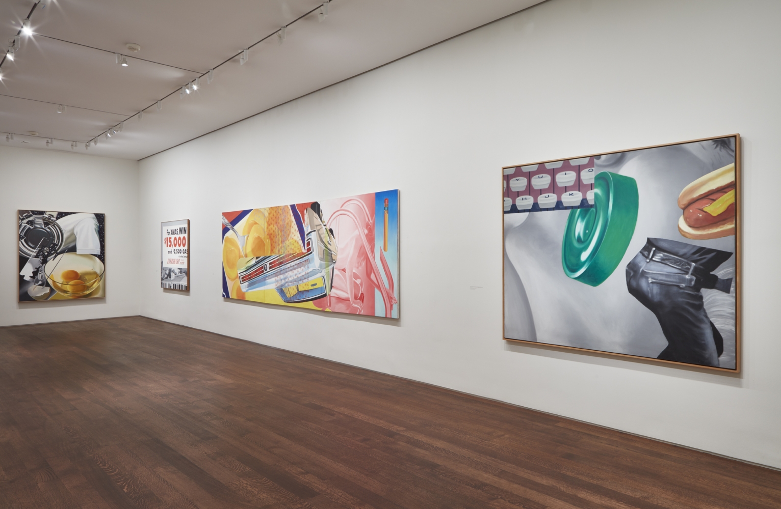 Installation view of James Rosenquist: His American Life, October 25 - December 7, 2018. © Estate of James Rosenquist / Licensed by VAGA at ARS, New York.