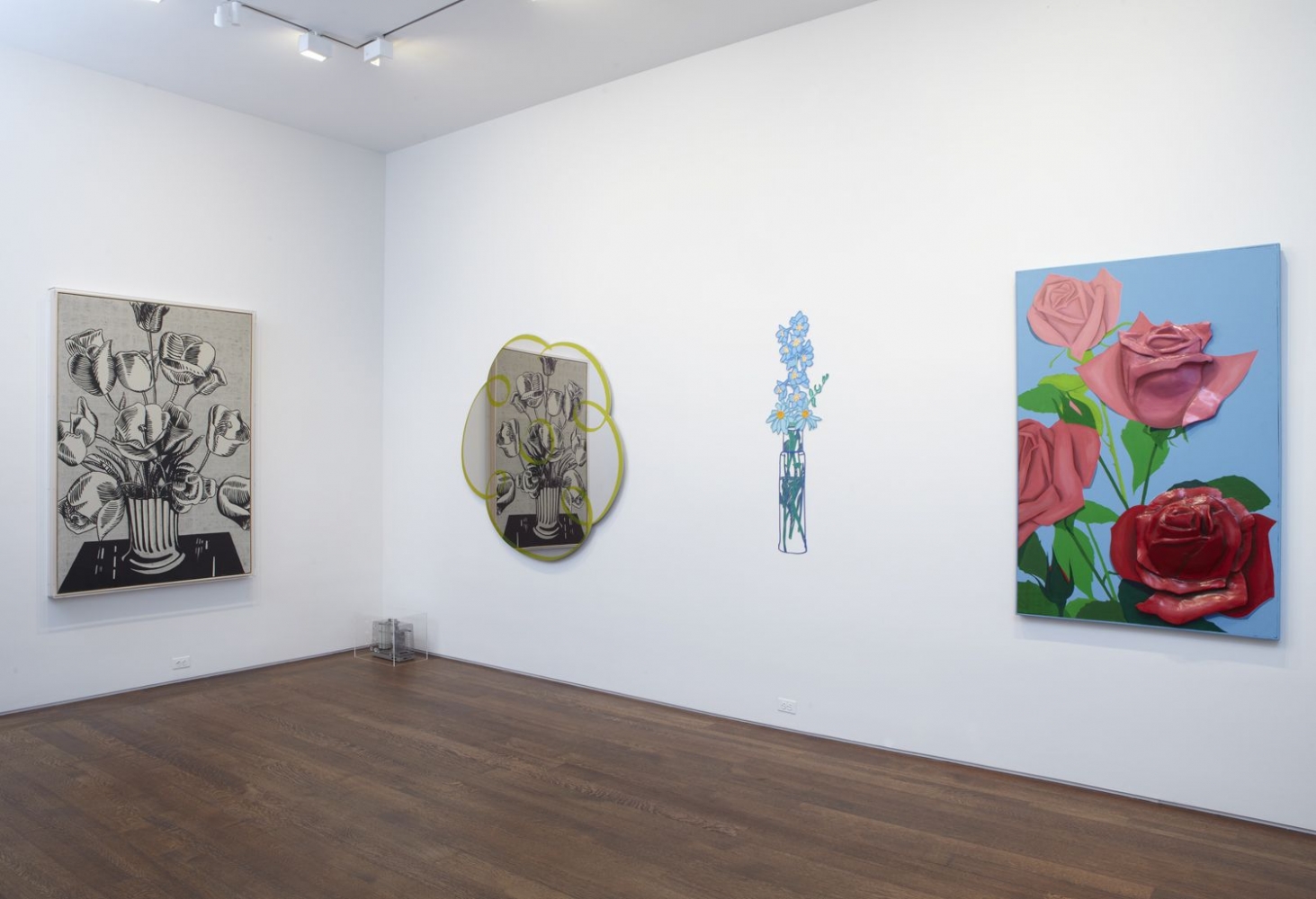 Installation view of The Pop Object: The Still Life Tradition in Pop Art,&nbsp;April 9&ndash;May 23, 2013. Left to right:, Roy Lichtenstein,&nbsp;Black Flowers,&nbsp;1961, The Eli and Edythe L. Broad Collection, Los Angeles, Art&nbsp;&copy; Estate of Roy Lichtenstein