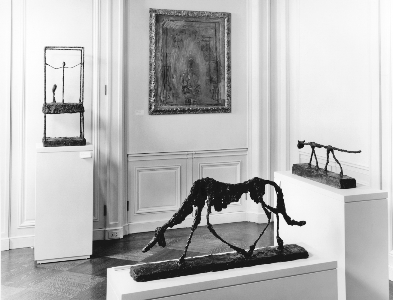 Instllation view of Alberto Giacometti exhibition, fall 1994. Art © Alberto Giacometti Estate / Licensed by VAGA and ARS, New York, NY.