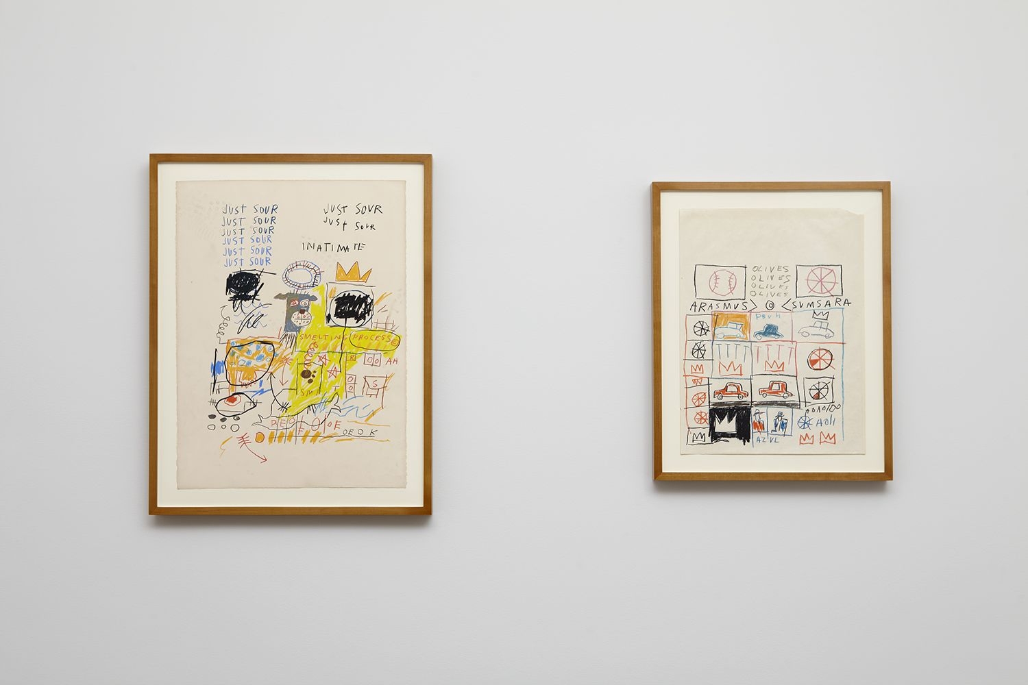 Installation view of Jean-Michel Basquiat Drawing: Work from the Schorr Family Collection, April 30 - June 12, 2014.