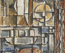 Joaquín Torres-García, Constructif avec homme blanc [Constructive Composition with White Man], 1931