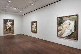 Installation view of Lucian Freud: Monumental at Acquavella Galleries from April 5 – May 24, 2019.
