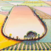 Wayne Thiebaud, Reservoir and Orchard, 2001