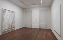 Installation view of White | Black: Works by Miquel Barceló, Louise Bourgeois, Jacob El Hanani, Keith Haring, Rashid Johnson, Robert Longo, Jean Paul Riopelle, Joaquín Torres-García, and Andy Warhol at Acquavella Galleries from August 13 - September 28, 2018.