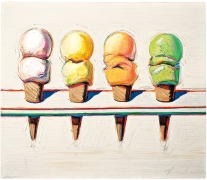 Wayne Thiebaud, Four Ice Cream Cones, 1964