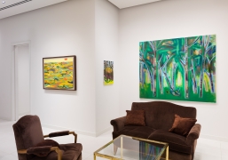 Works by Jon Joanis, Nicole Wittenberg, and Jennnifer Coates on view in Unnatural Nature: Post-Pop Landscapes, on view in the Palm Beach gallery April 15 - May 25, 2022.  Installation view by Kent Pell.