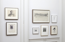 Installation view of Wayne Thiebaud at Acquavella Galleries from September 30 - November 20, 2014.