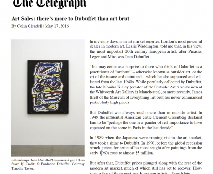 The Telegraph, "Art Sales: there's more to Dubuffet than art brut"