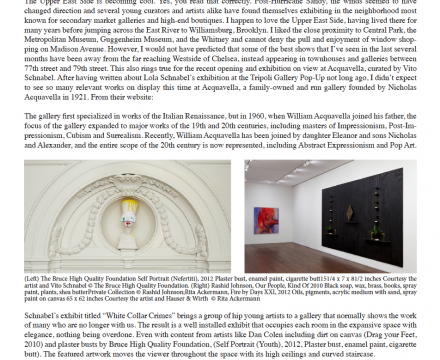 Photograph of “'White Collar Crimes,' curated by Vito Schnabel, Acquavella Gallery, NY"