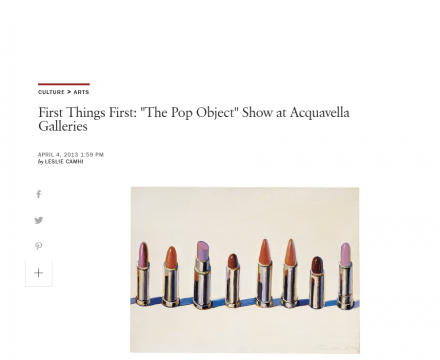 Photograph of "First Things First: "The Pop Object" Show at Acquavella Galleries"