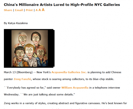 Photograph of "China's Millionaire Artists Lured to High-Profile NYC Galleries"