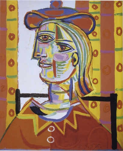 Pablo Picasso

Woman with Beret and Collar&nbsp;(Marie-Th&eacute;r&egrave;se),&nbsp;March 6, 1937

Oil&nbsp;on canas, 24 x 19 5/8 inches

&copy; 2021 Estate of Pablo Picasso / Artists Rights Society (ARS), New York